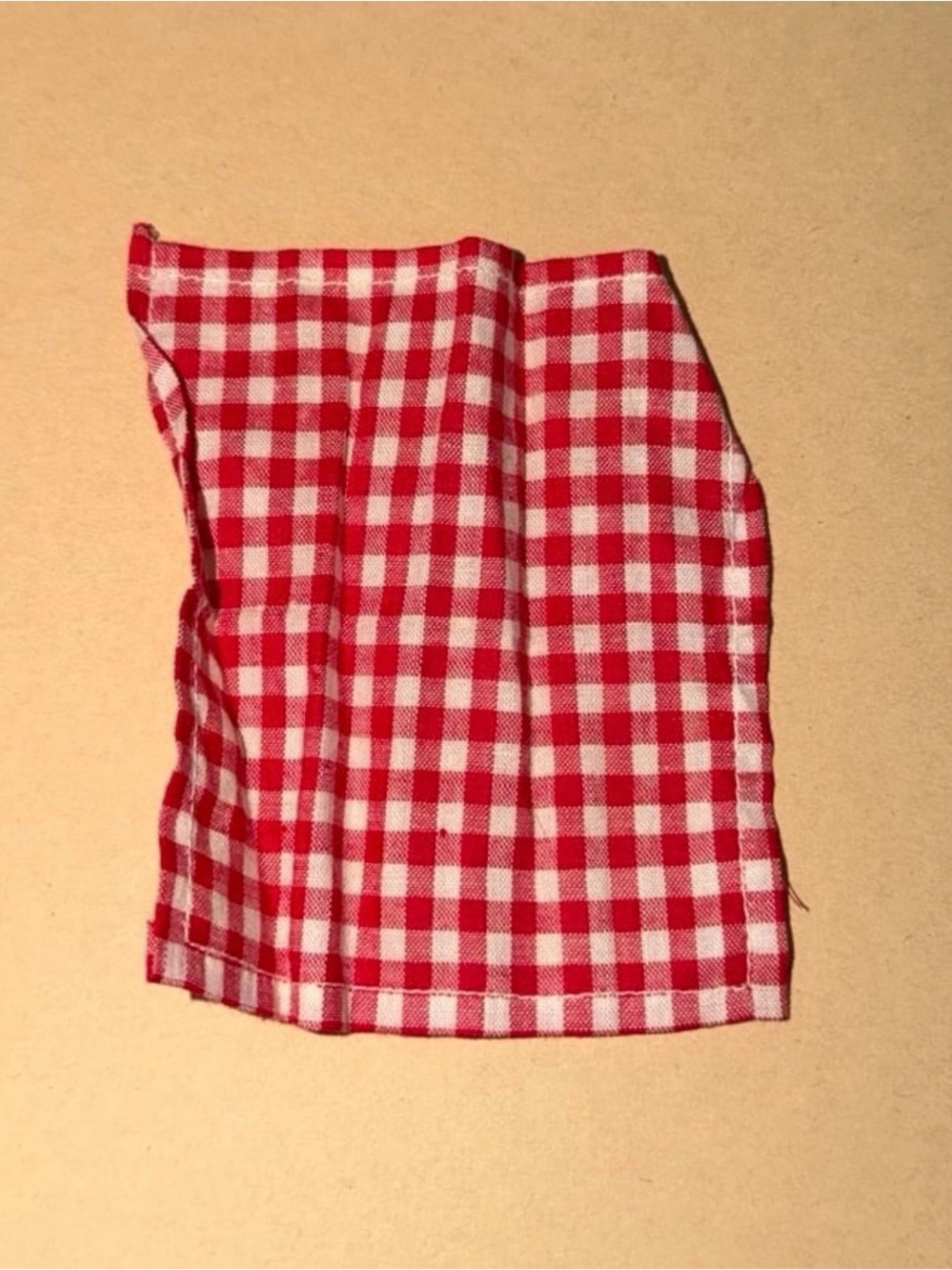 Vintage Barbie Red and White Gingham Picnic Blanket - Light Play